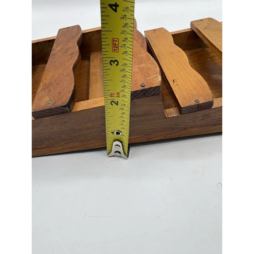 Vintage Colonial Hanging Wood Mail Holder Rack Eagle Accent Americana MCM Japan